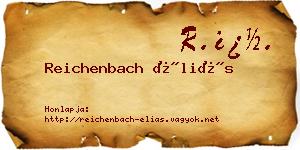 Reichenbach Éliás névjegykártya